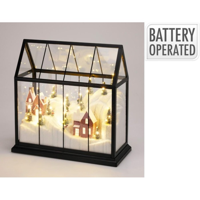 SCENA NATALE SERRA LED 33X33CM